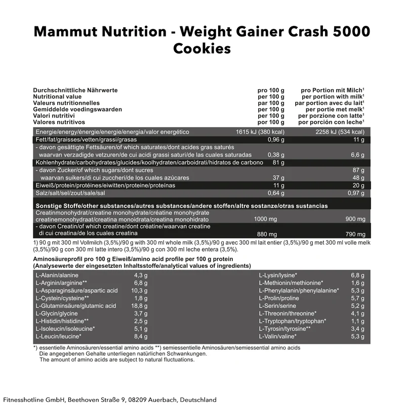 Weight Gainer Crash 5000 (4500g)