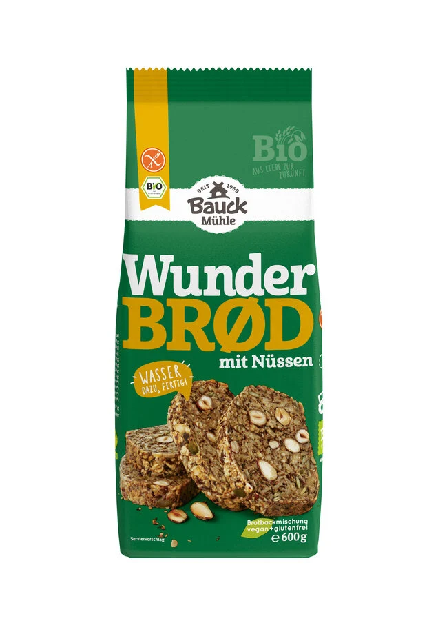 Bio Backmischung Wunderbrød mit Nüssen (600g)