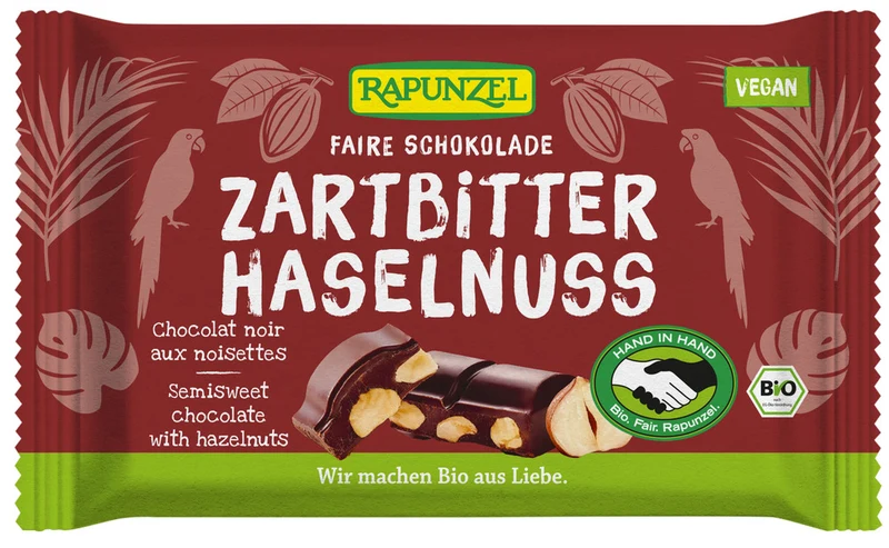 Zartbitter Schokolade 60% mit Nüssen vegan bio (100g)