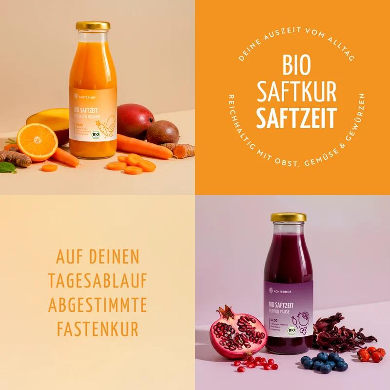 Saftzeit Bio Fastenkur 1-7 Tage (6 Flaschen pro Tag)