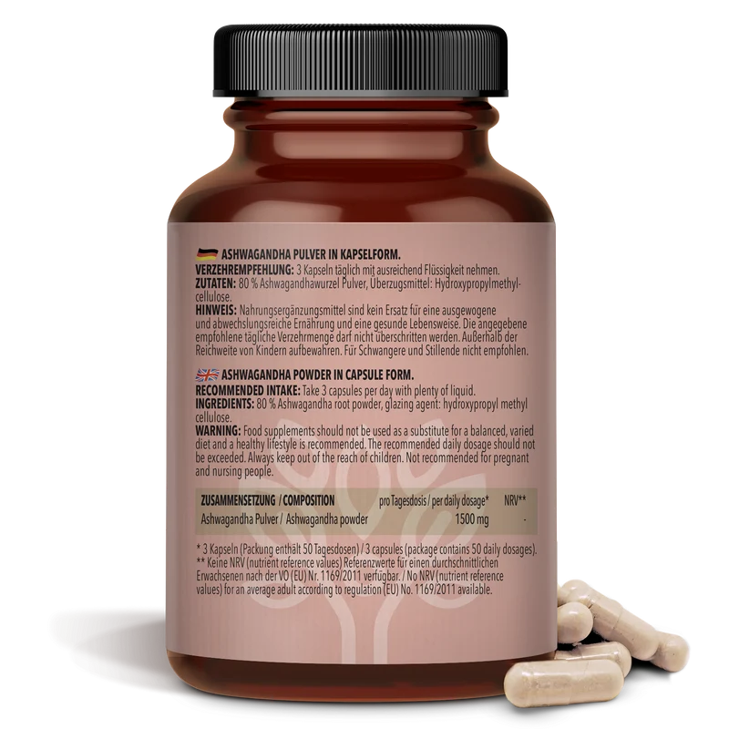 2 x Ashwagandha Pulver in Kapselform (2 x 150 Kapseln)
