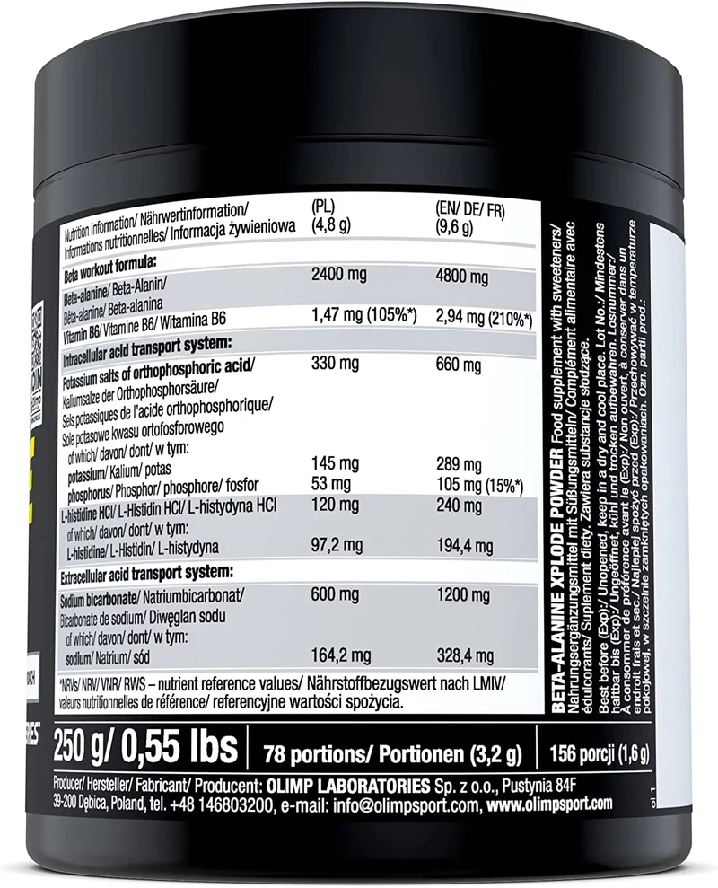 Beta-Alanine Xplode Powder - 250g - Orange