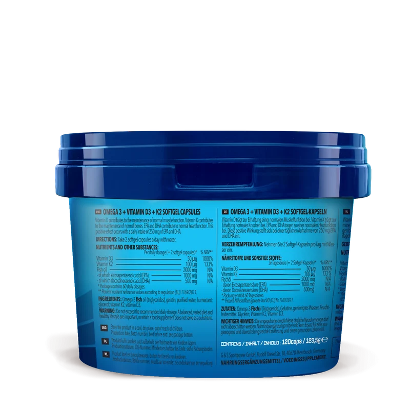 Omega-3 + Vitamin D3 + K2 Extreme (120 Kapseln)