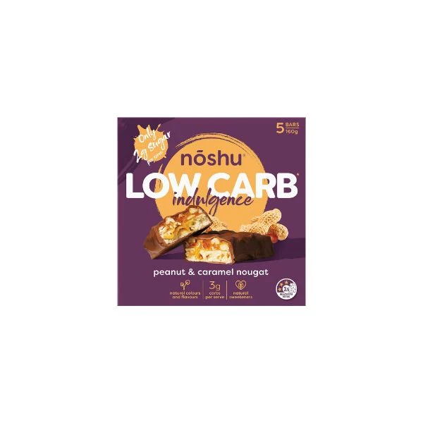 Low Carb Indulgence Bars Peanut & Caramel Nougat 5pk 160g