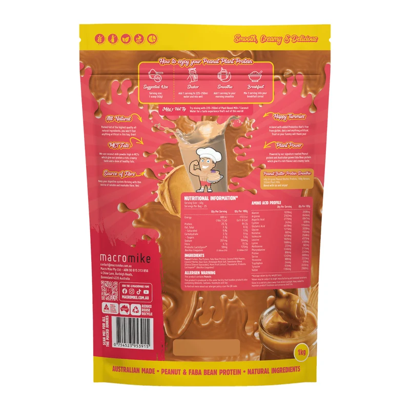 Peanut Plant Protein Original Peanut Butter 1kg