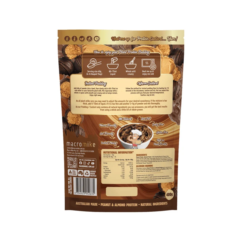Plant Protein Pudding Choc Peanut Truffle Fudge 400g