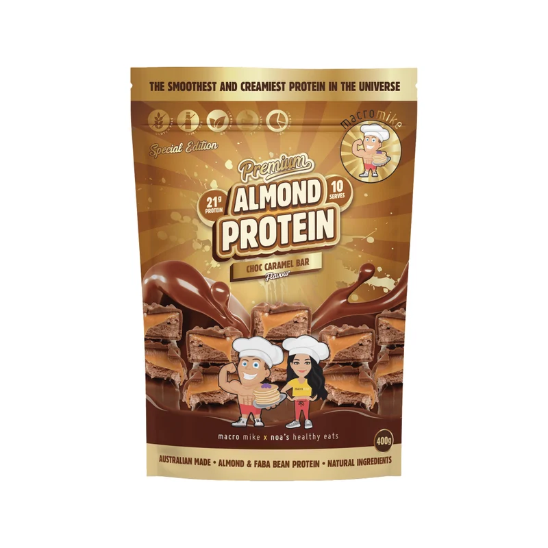 Premium Almond Protein Choc Caramel Bar 400g
