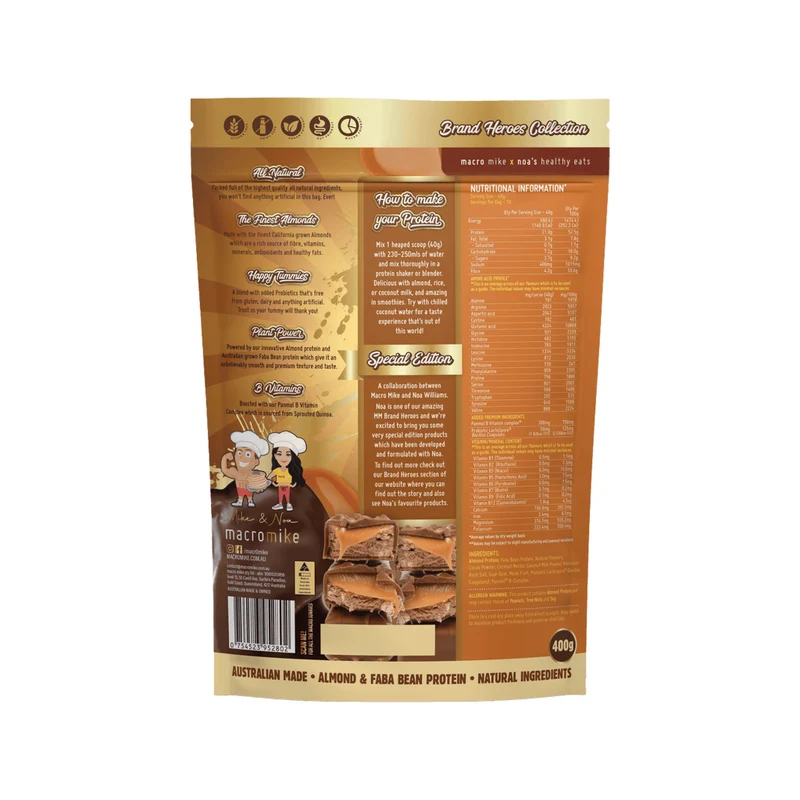 Premium Almond Protein Choc Caramel Bar 400g