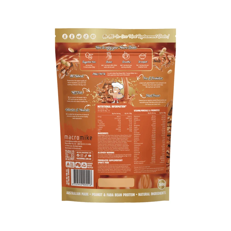 Macro Shake Meal Replacement Salted Caramel Peanut Brittle 560g
