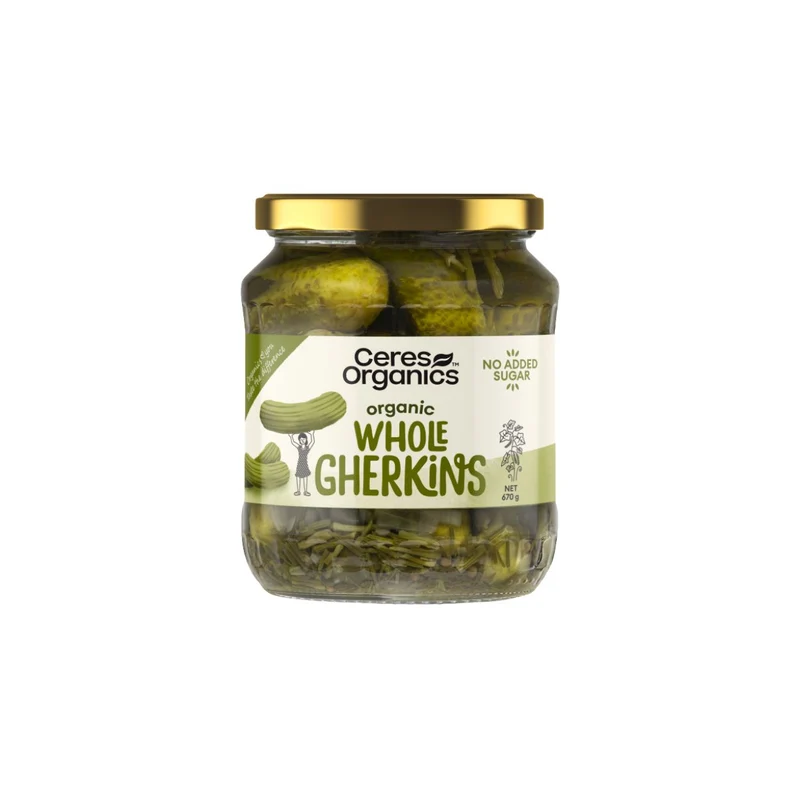 Organic Whole Gherkins 670g