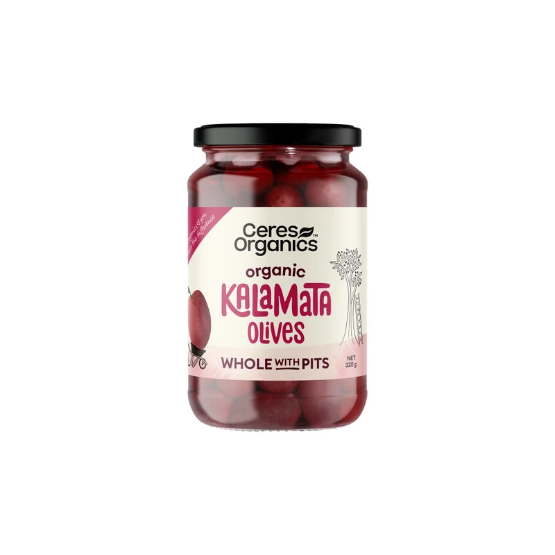 Organic Kalamata Olives Whole with Pits 320g