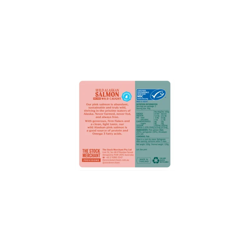Wild Alaskan Salmon Springwater 200g