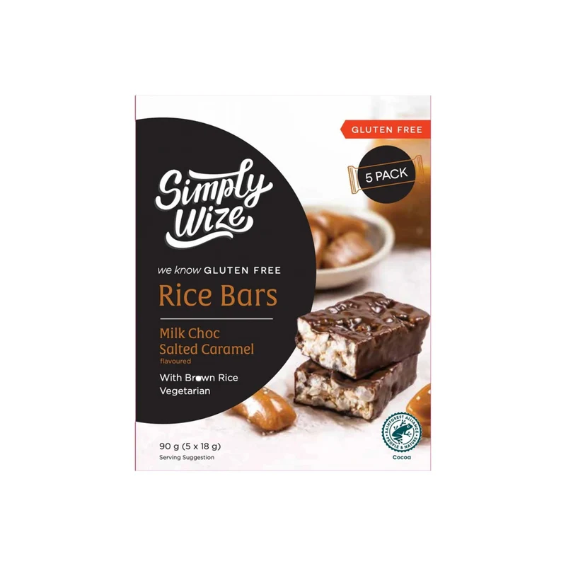 Rice Bars Milk Choc Salted Caramel 5pk 90g