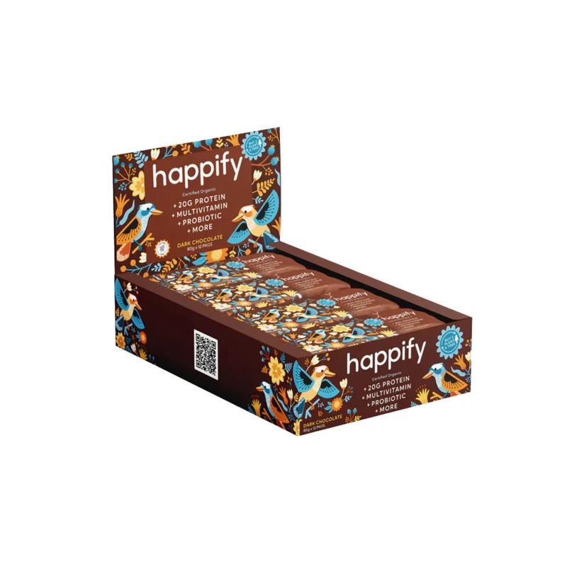 BOX of 12 Happify Bar Protein Organic 80g