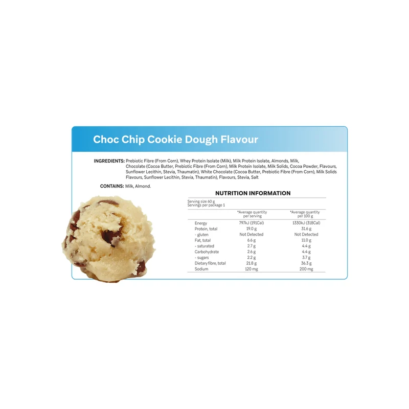 Choc Chip Cookie Dough Protein Bar 60g