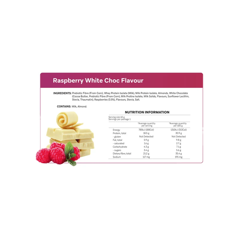 Raspberry White Choc Protein Bar 60g