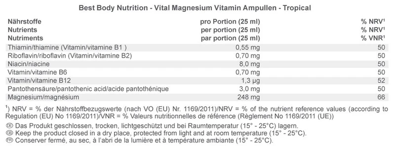 Magnesium Liquid Tropical (20x25ml)