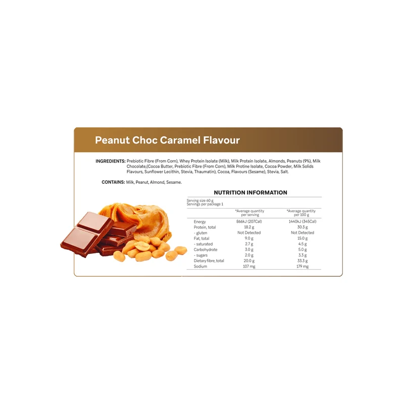 Peanut Choc Caramel Protein Bar 60g