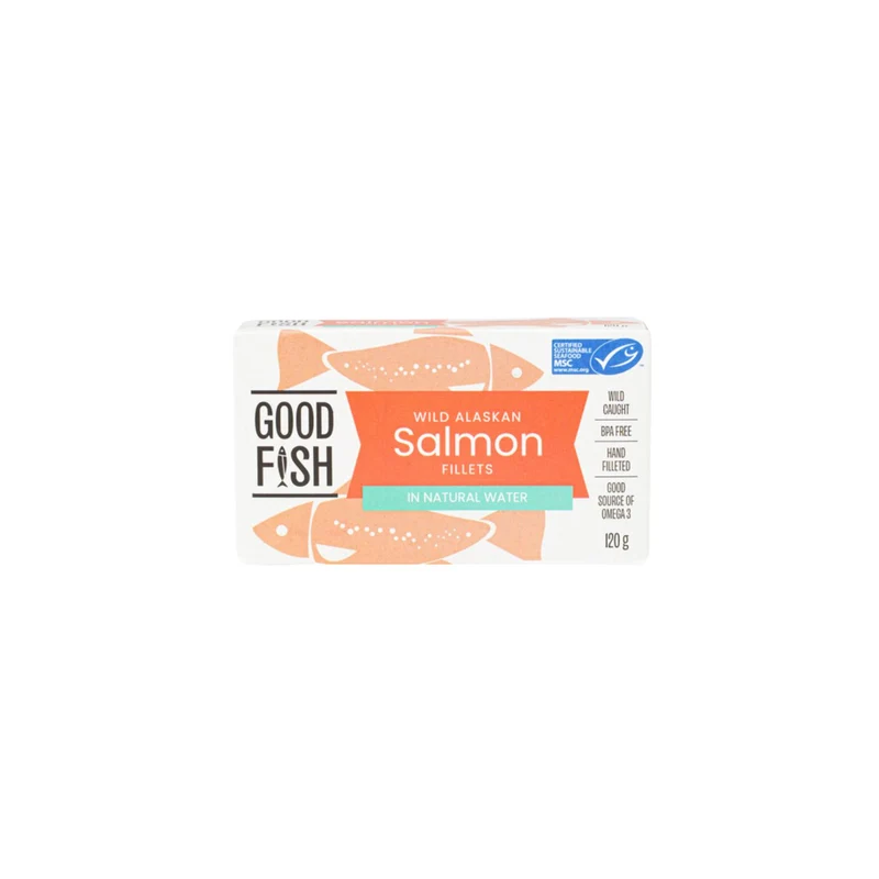Wild Alaskan Salmon Fillets In Natural Water 120g