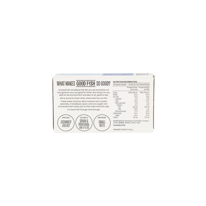 Wild Mackerel Fillets In Natural Water 120g