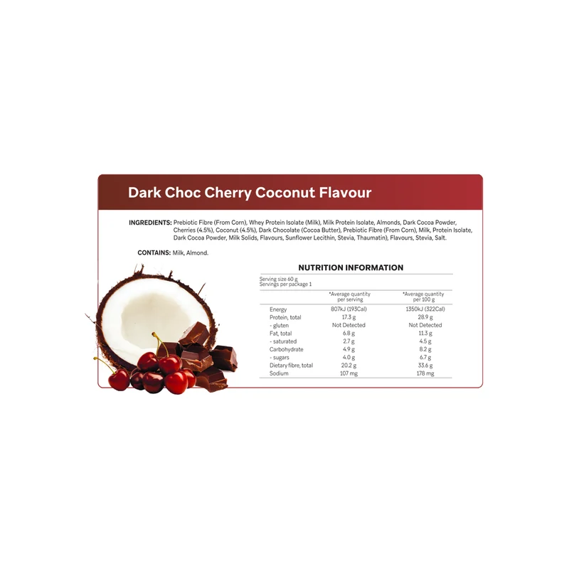 Dark Choc Cherry Coconut Protein Bar 60g