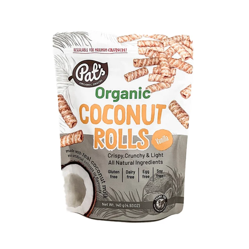 Organic Coconut Rolls Vanilla 140g