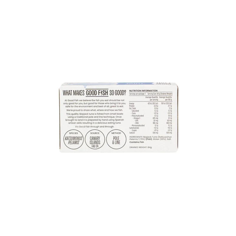 Wild Skipjack Tuna Fillets In Natural Water 120g