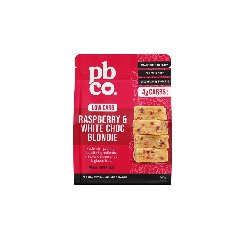 Low Carb Raspberry & White Choc Blondie 300g