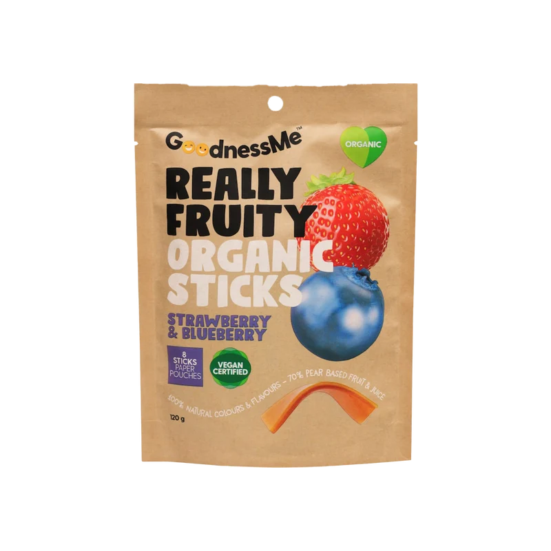 Organic Fruit Sticks Strawberry & Blueberry 8pk 120g