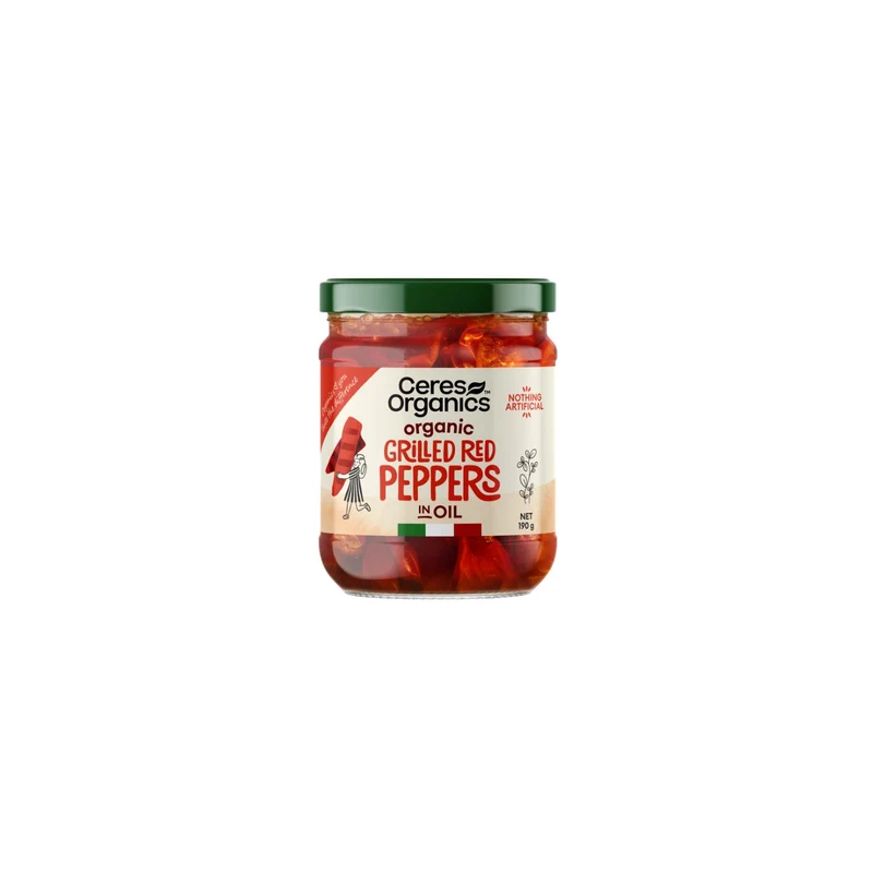 Organic Grilled Red Peppers in Oil 190g