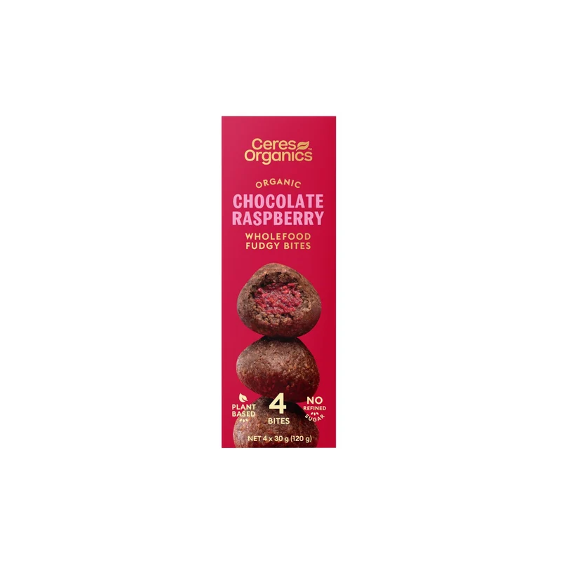 Fudgy Bites Choc Raspberry 4pk 120g