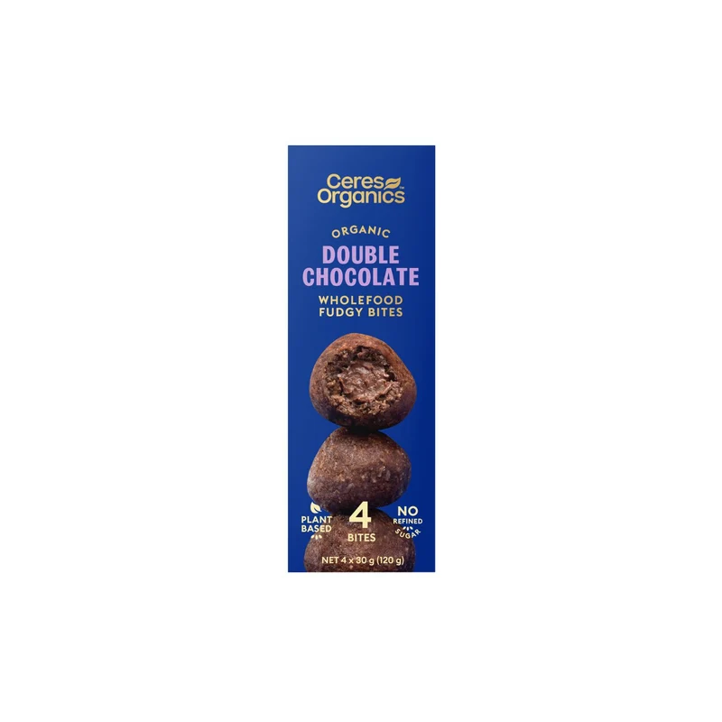 Organic Double Choc Fudgy Bites 4pk 120g