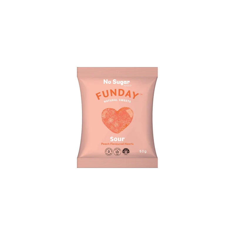 Sour Peach Hearts 50g
