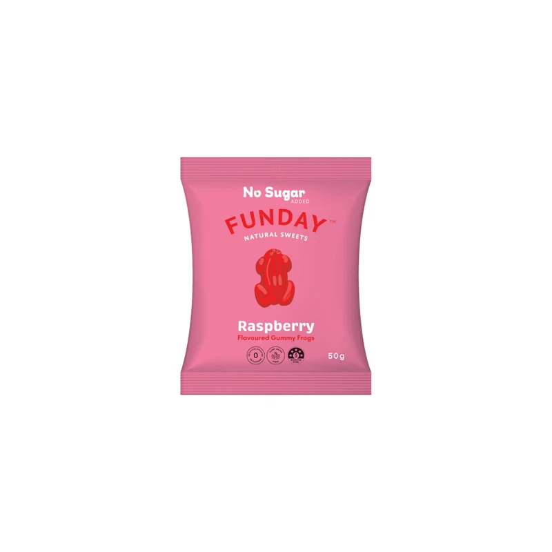 Raspberry Gummy Frogs 50g