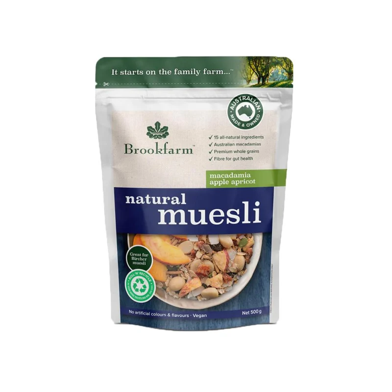 Apple Apricot Macadamia Natural Muesli 500g