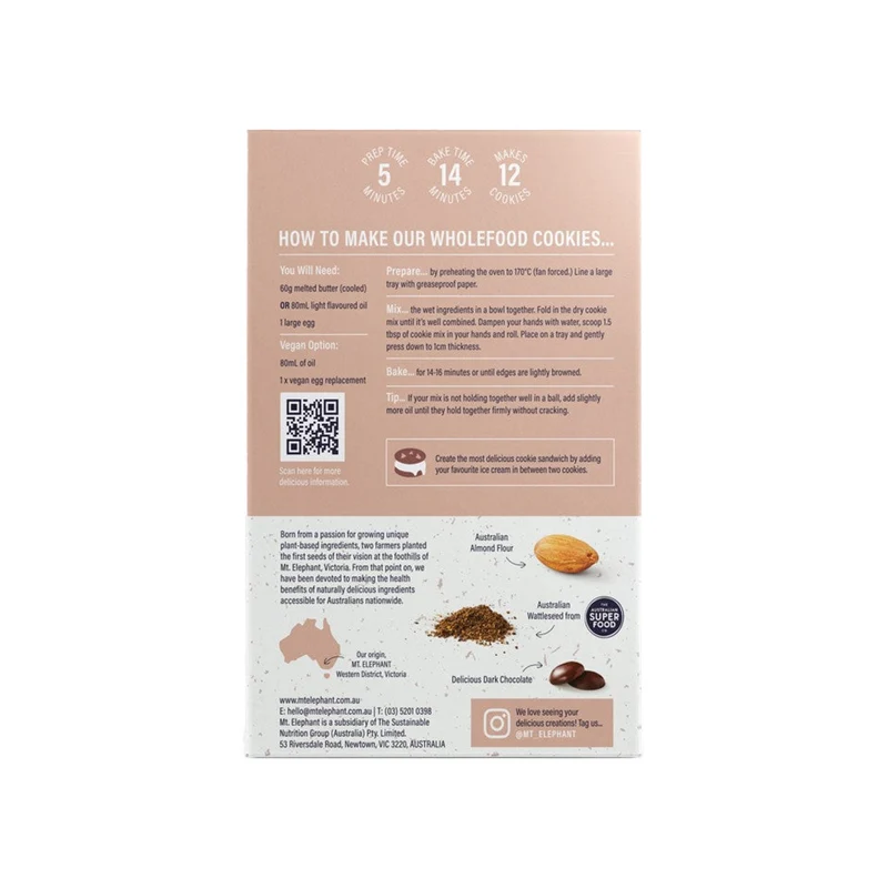 Chocolate Chip Wholefood Cookie Mix 375g