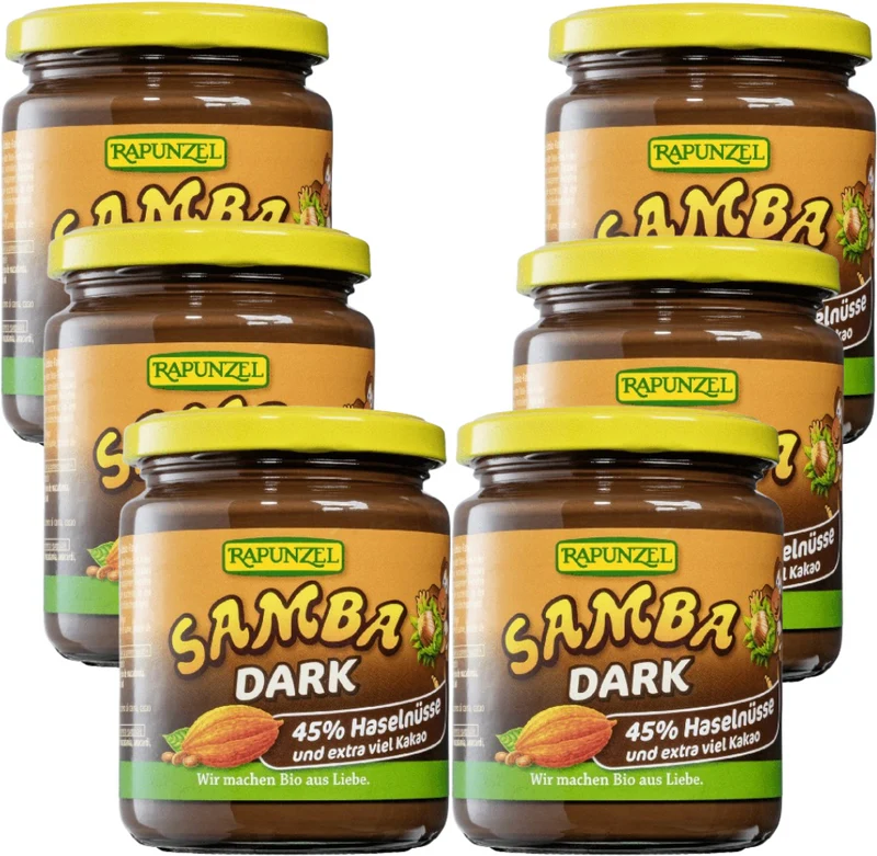 Samba Dark zartbitter Nuss-Nougat-Creme bio (6x250g)