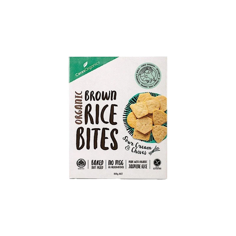 Organic Brown Rice Bites Sour Cream & Chives 100g