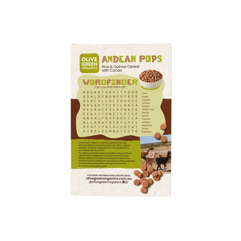 Andean Pops Quinoa & Rice with Raw Cocoa 250g