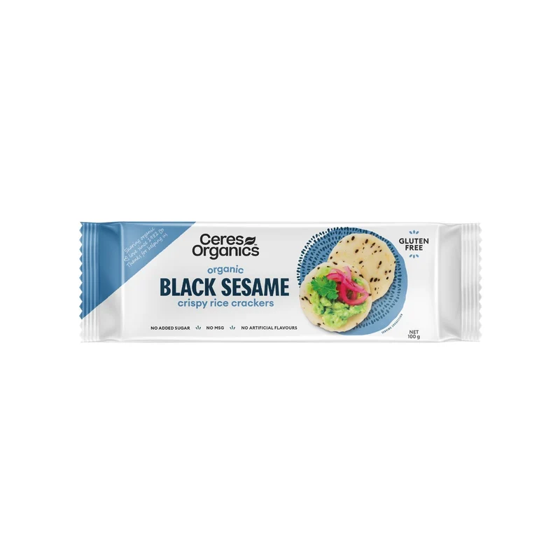Crispy Rice Crackers Black Sesame 100g