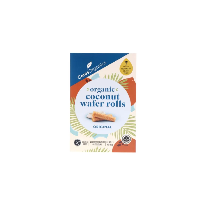 Organic Coconut Wafer Rolls Original 80g