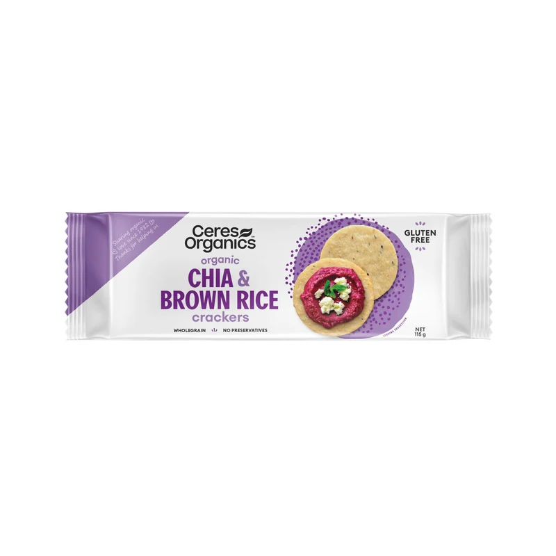 Brown Rice Crackers with Chia 115g