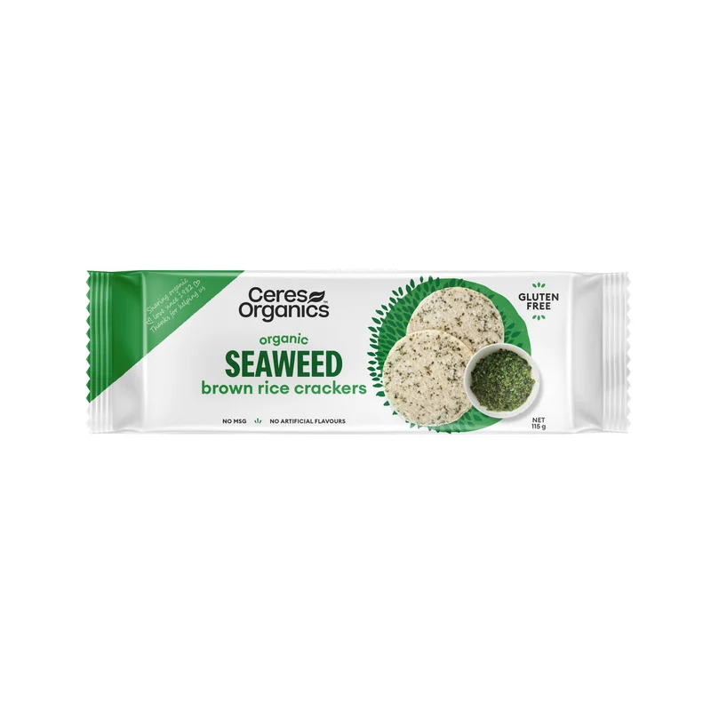 Brown Rice Crackers Seaweed 115g