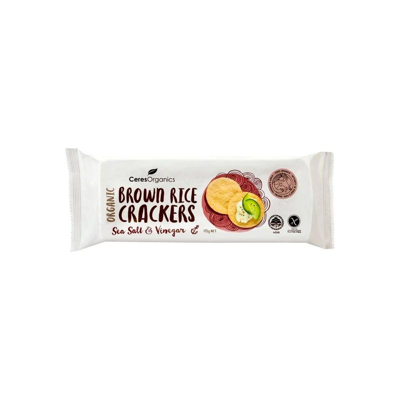 Brown Rice Crackers Sea Salt & Vinegar 115g