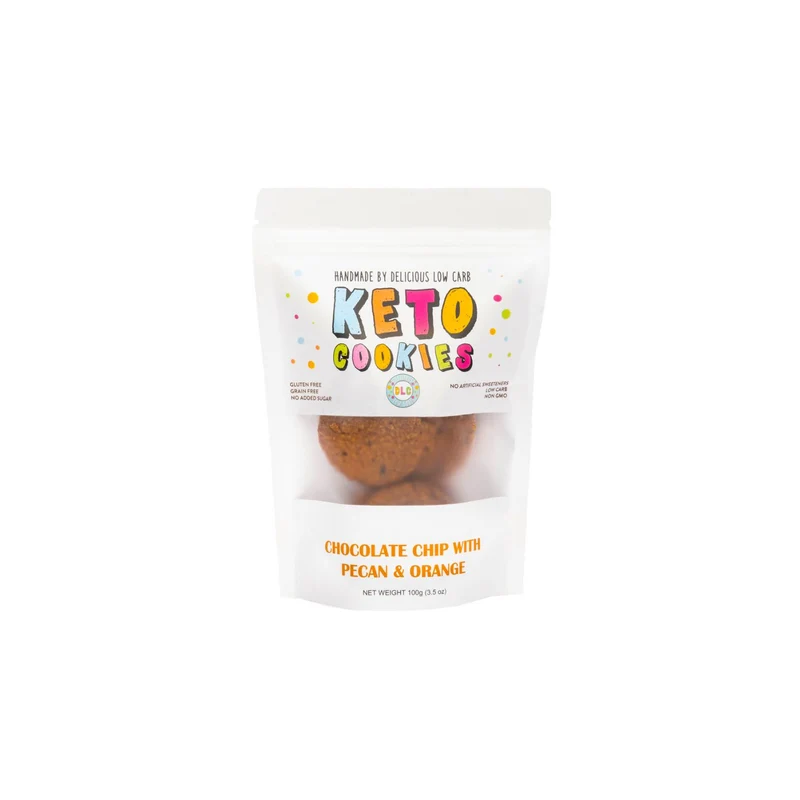 Keto Cookies Chocolate Chip Pecan Orange 100g