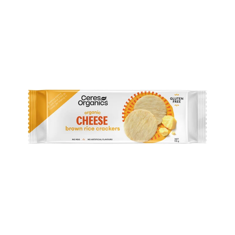 Brown Rice Crackers Cheese 115g
