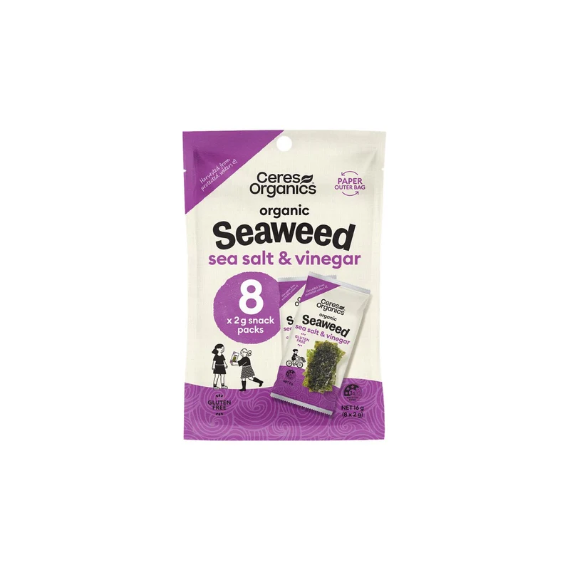 Organic Seaweed Sea Salt & Vinegar 8pk 16g