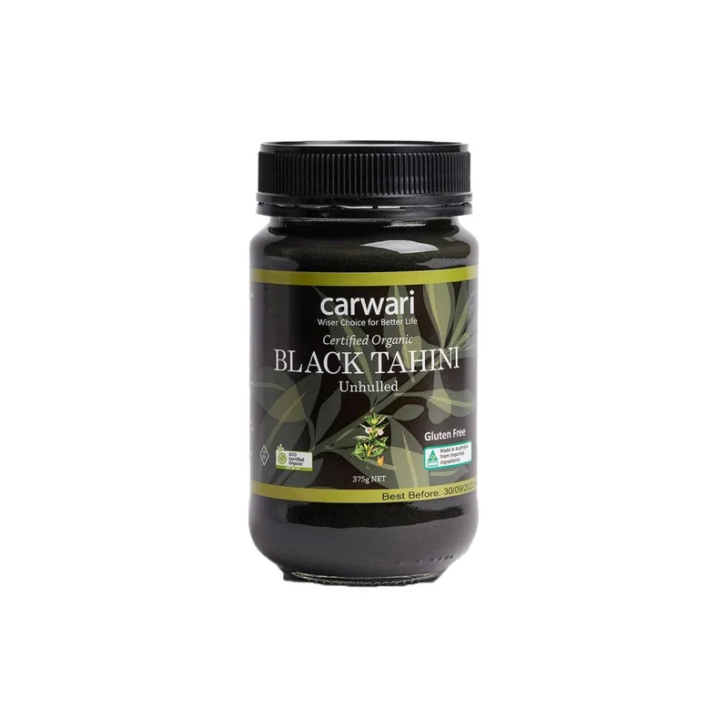 Organic Unhulled Black Tahini 375g