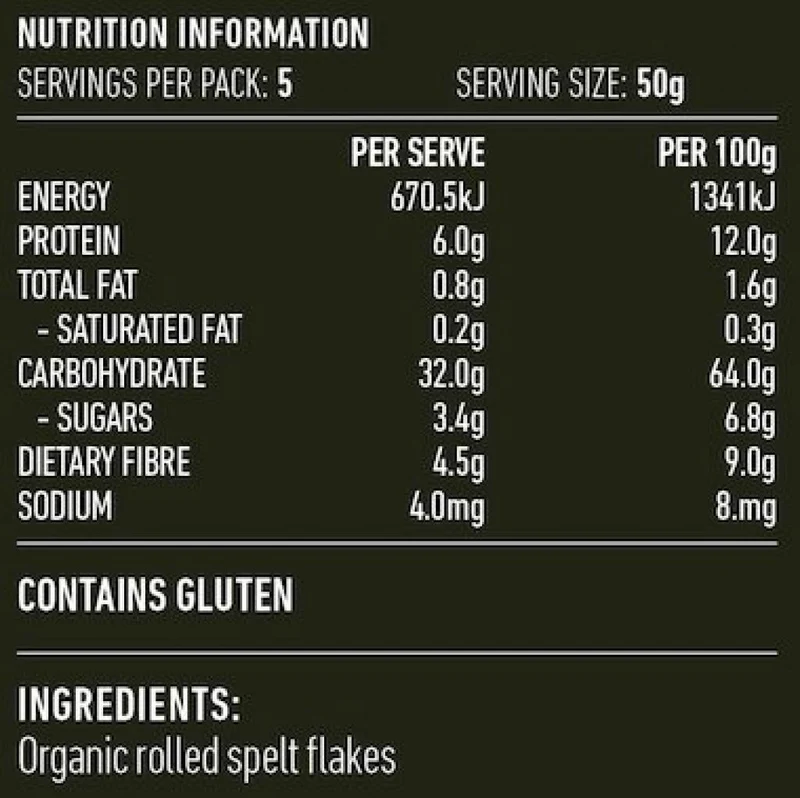 Organic Spelt Flakes Rolled 250g