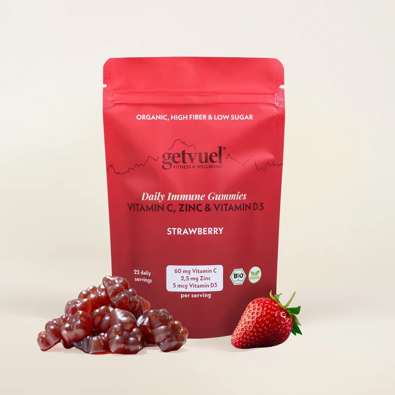 Bio - Daily Immune Gummies - Strawberry - Vitamin C, Zinc & Vitamin D3